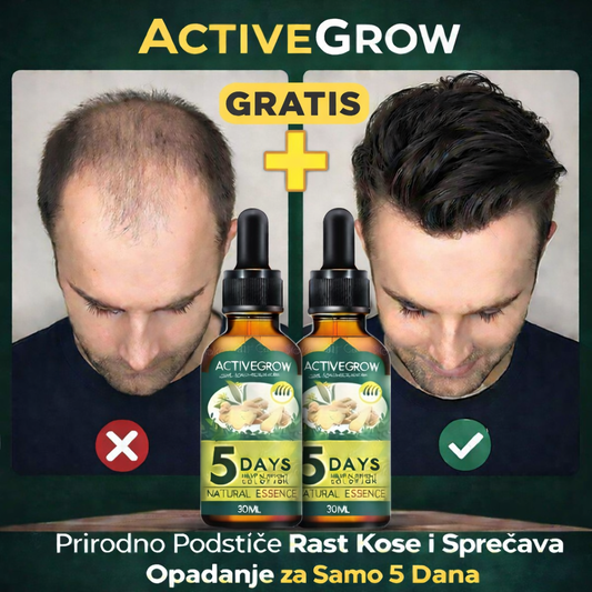 🌿GrowActive™ Serum 1+1 GRATIS – Prirodno Podstiče Rast Kose i Sprečava Opadanje