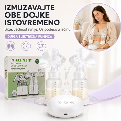 🍼DuoPump – Dupla Električna Pumpica za Bezbolno Izmuzavanje Obe Dojke Istovremeno